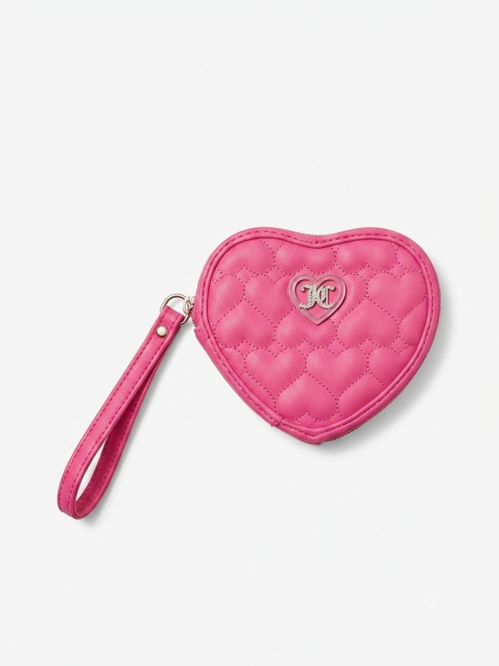Juicy Couture Heart Quilted Wristlet Pouch - Pink